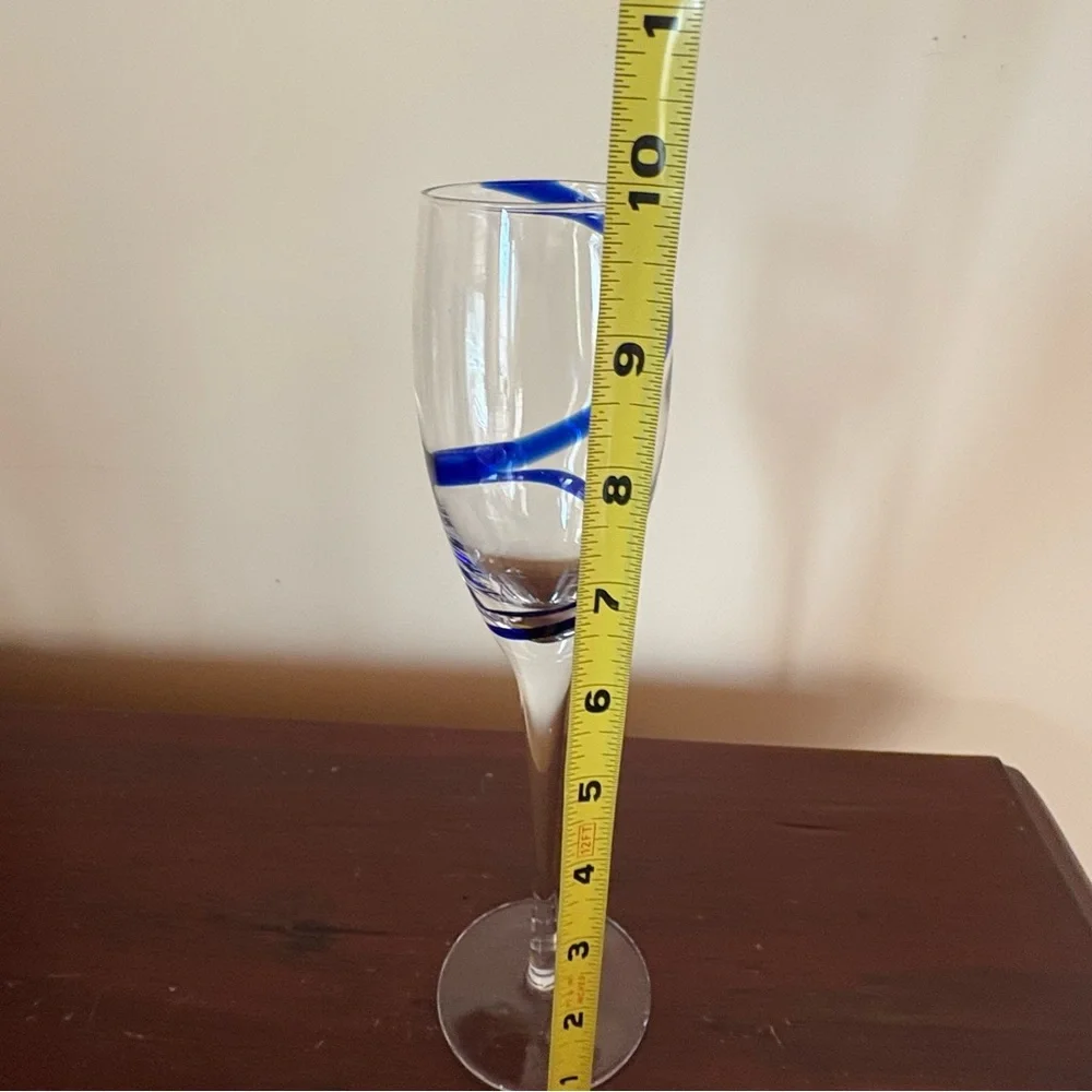 Pier 1 Swirline Cobalt Fluted Champagne